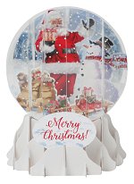 Santa and Snowman<br>2019 Pop-Up Snow Globe Card